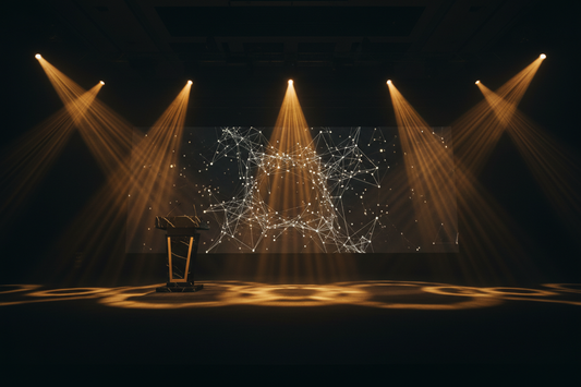 Empty Stage with AI Projection Screen